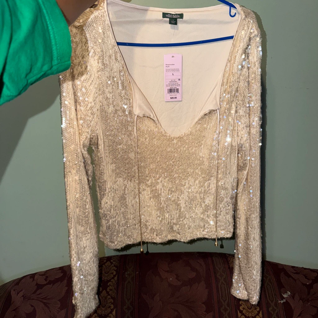 Wild Fable Sequin Long Sleeve Top - photo 3
