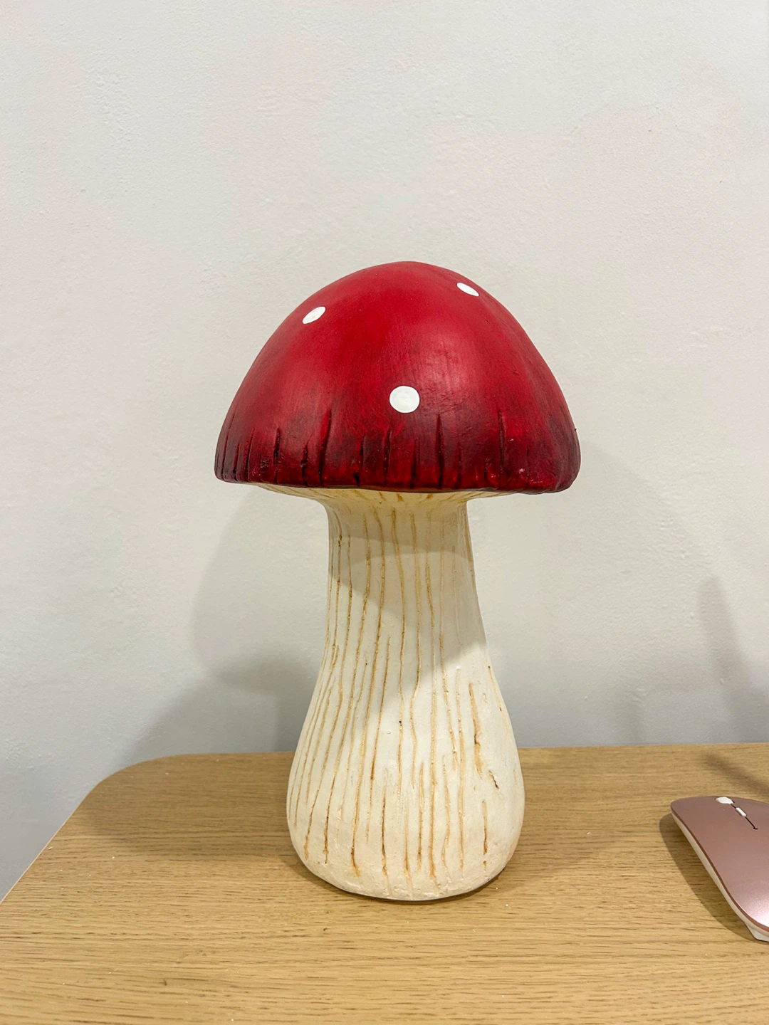 Red Mushroom Decor with White Polka Dots