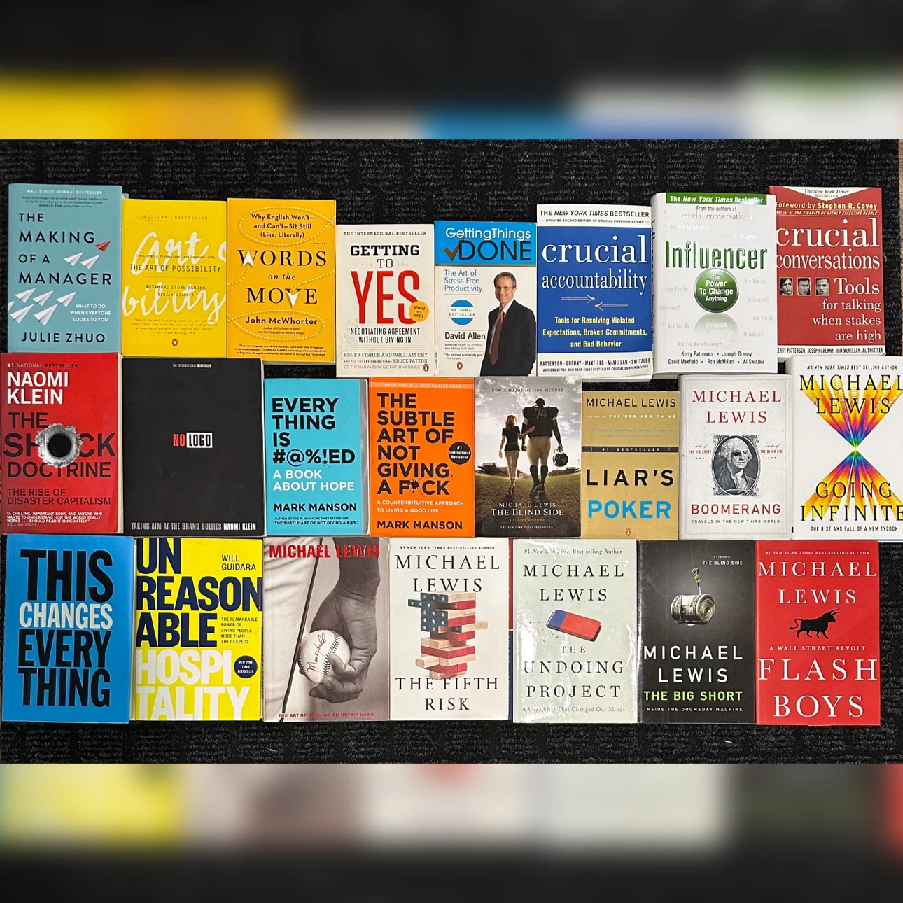 Michael Lewis Books, The subtle art of not giving a fck, more…