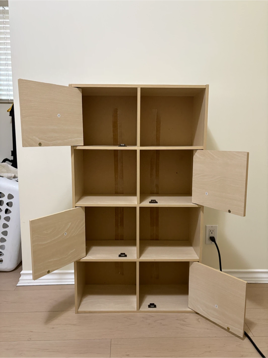 Wooden Cube Storage Shelf with Doors - photo 3