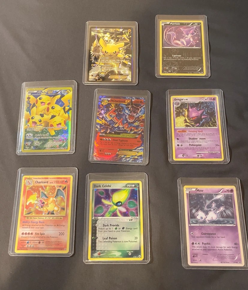 Pokemon Cards - Mew, Charizard, Pikachu EX, Dark Celebi
