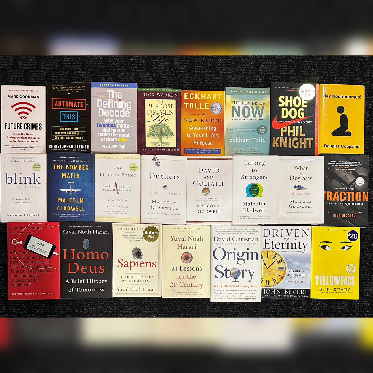 Sapiens, Homo Deus, 21 lessons for 21 century, power of now,..