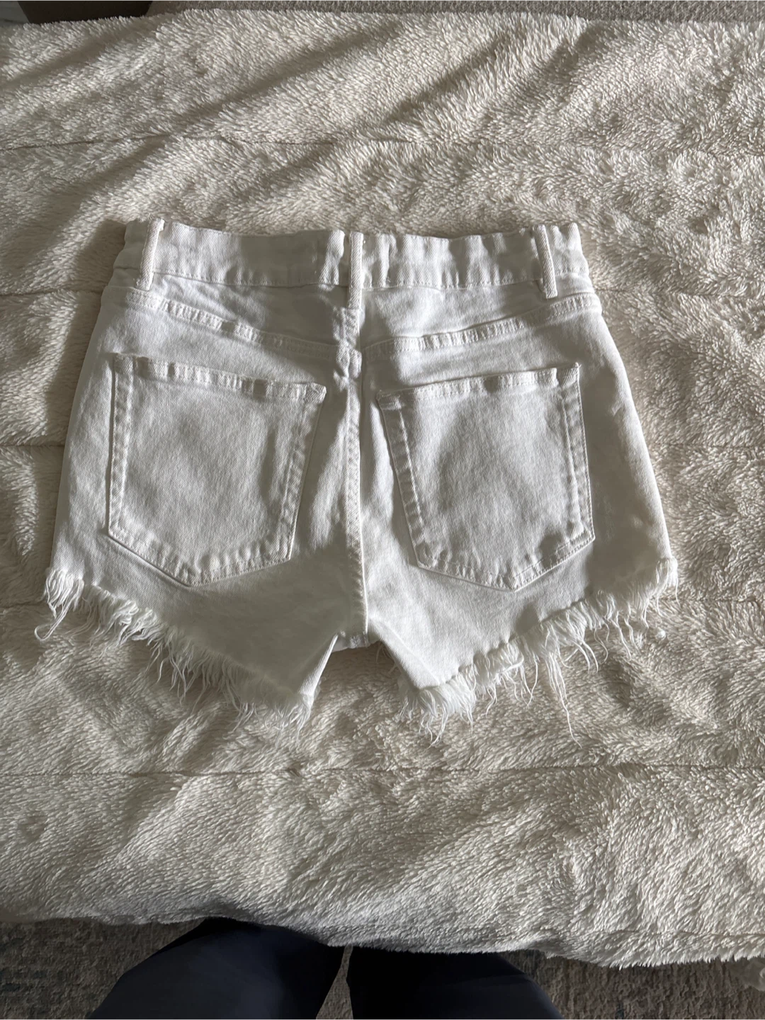 White Denim Cutoff Shorts - photo 3
