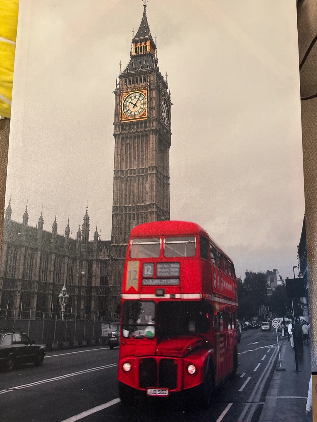 London Big Ben and Double Decker Bus Canvas Print