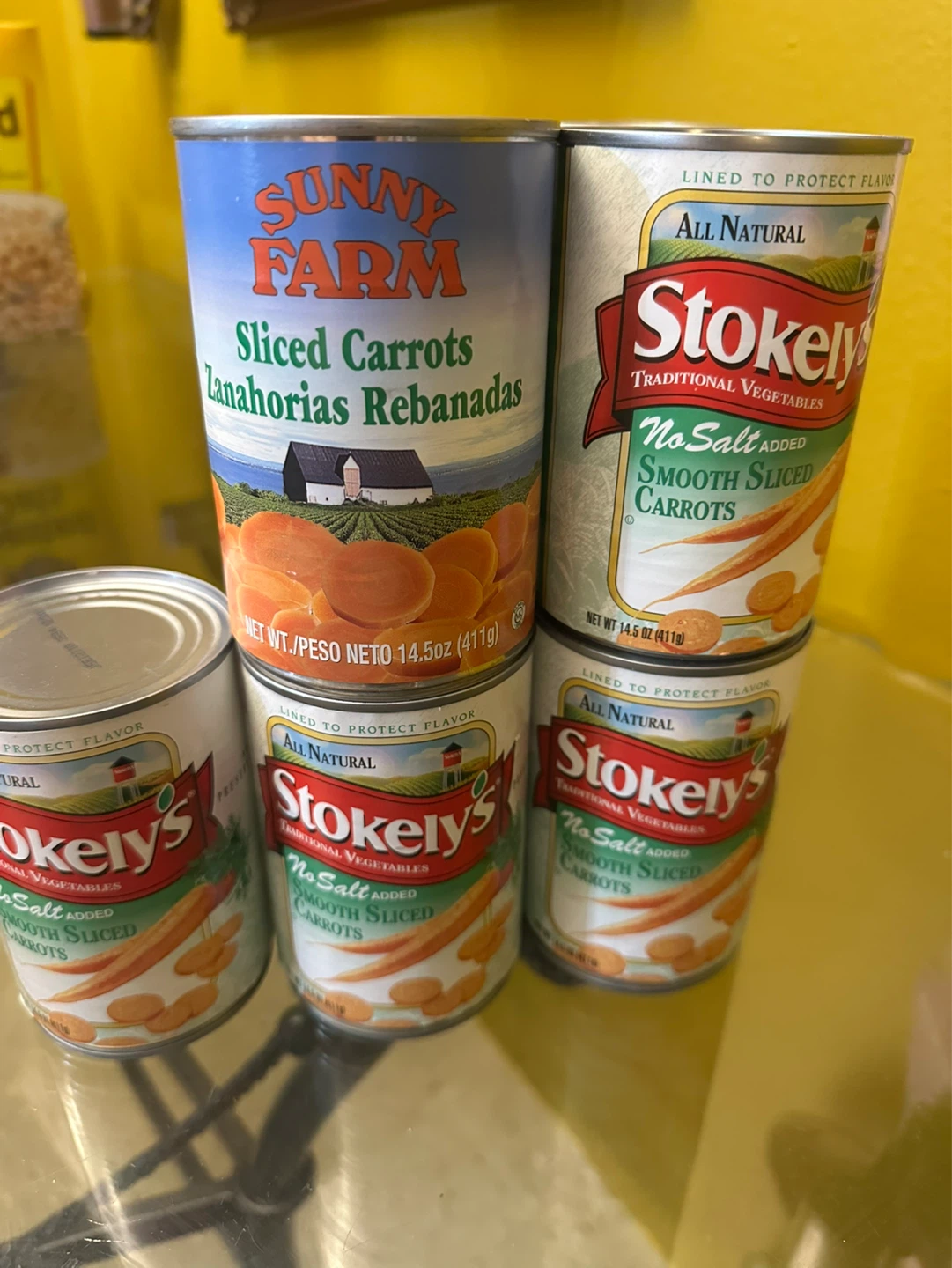 9. Sunny Farm & Stokely's Sliced Carrots (4 Cans)