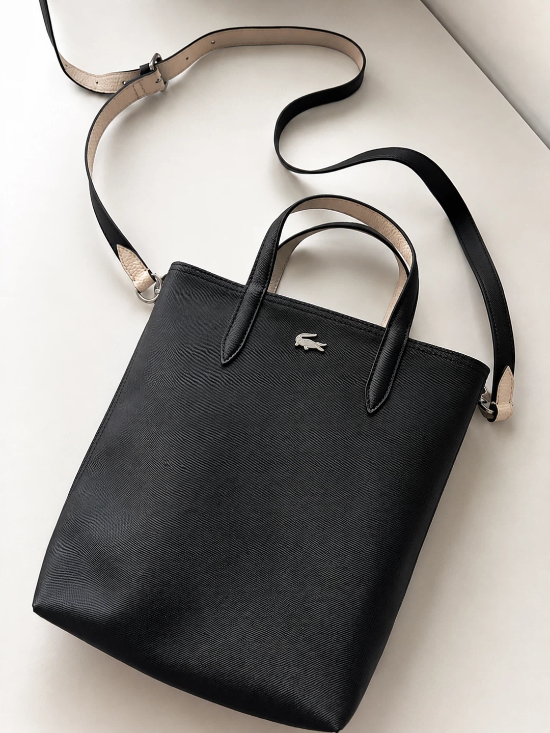 Lacoste Black Pebbled Anna Tote Bag - photo 3