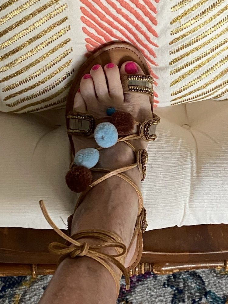 Sandals designer Boho Glam Festival lace up brass plum - photo 3