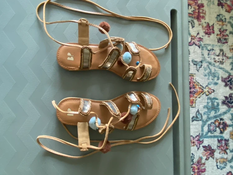 Sandals designer Boho Glam Festival lace up brass plum - photo 4