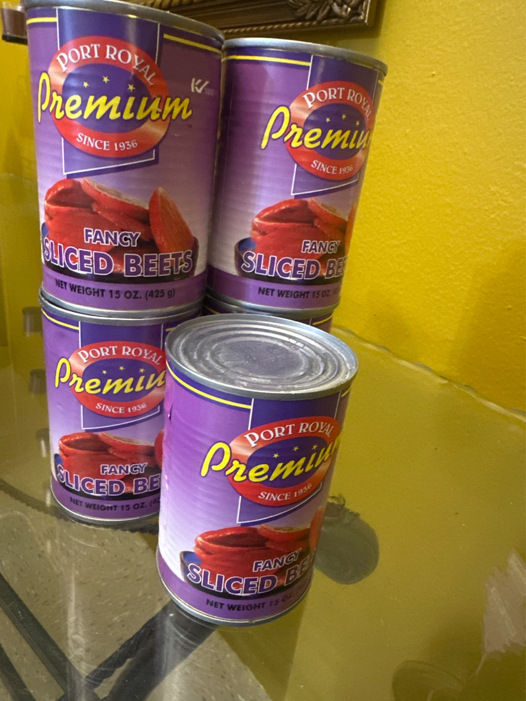 5.  Port Royal Premium Sliced Beets - 15 oz cans (4-pack)