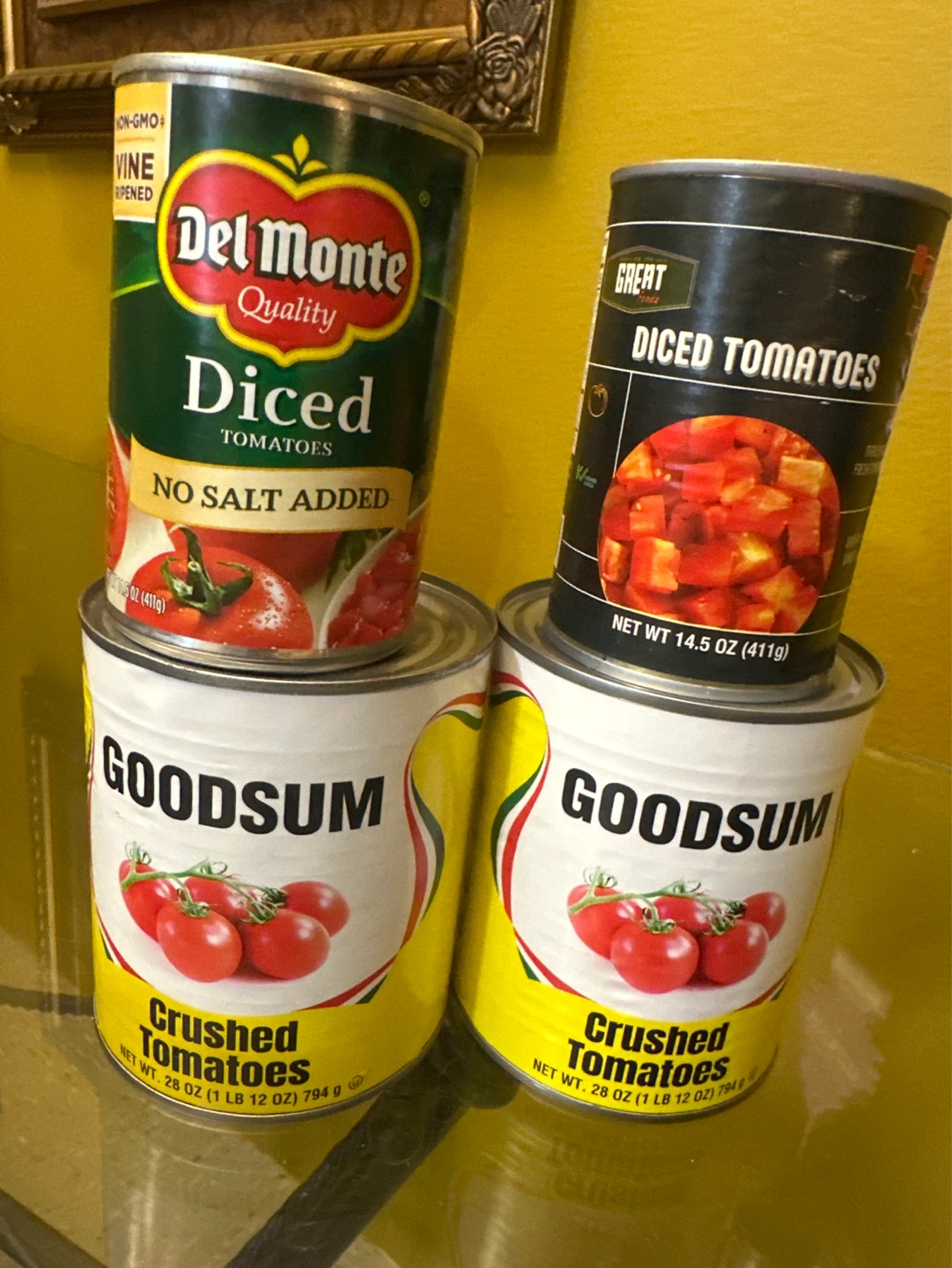 4. Del Monte Diced Tomatoes & Goodsum Crushed Tomatoes