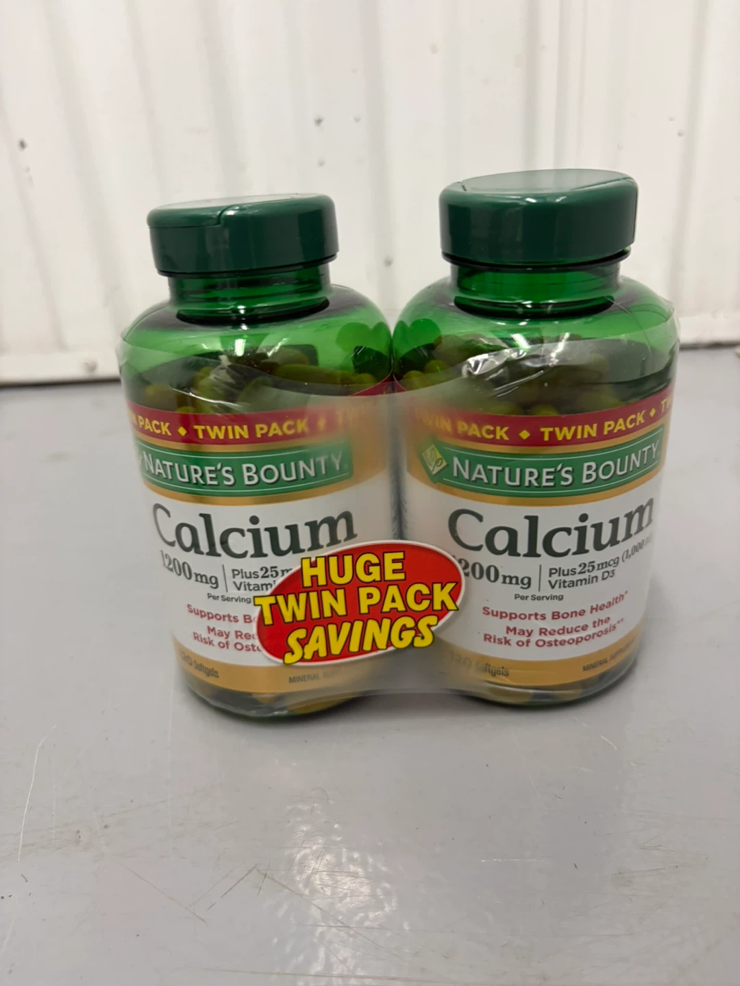 Nature's Bounty Calcium Plus Vitamin D3 Twin Pack