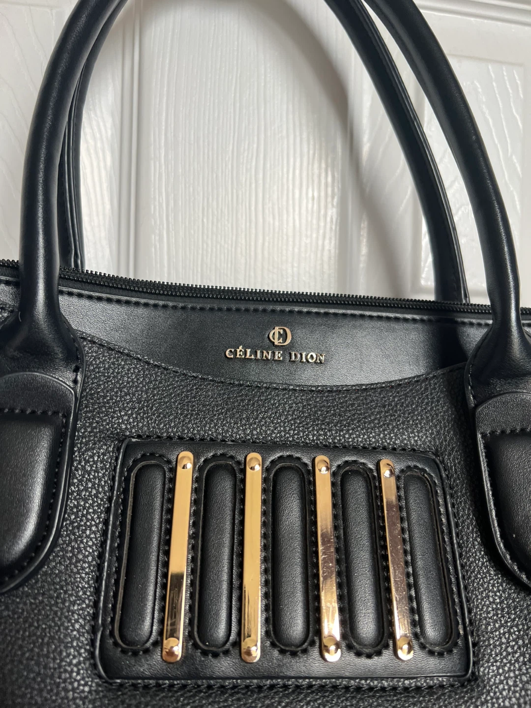 Celine Dion Black Tote Bag with Gold Accents - photo 2
