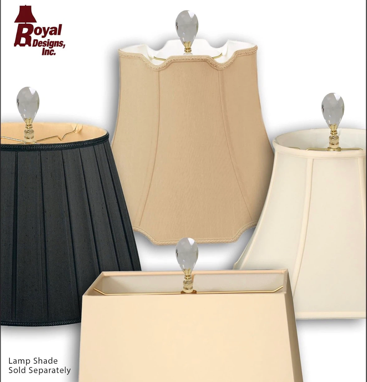 Royal Designs, Inc. Crystal Teardrop Lamp Finial