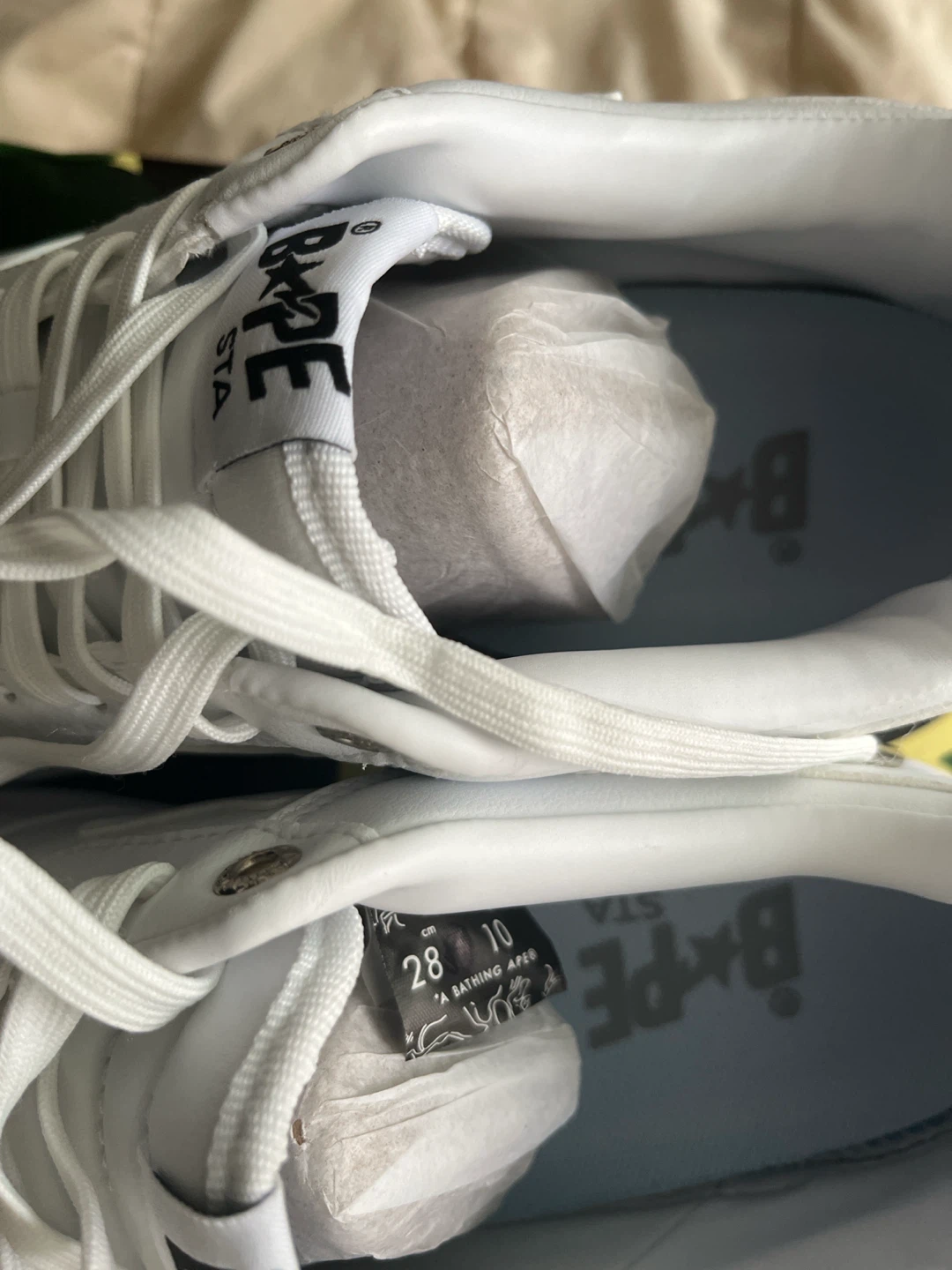 BAPE STA "A Bathing Ape" White Leather Sneakers - photo 2