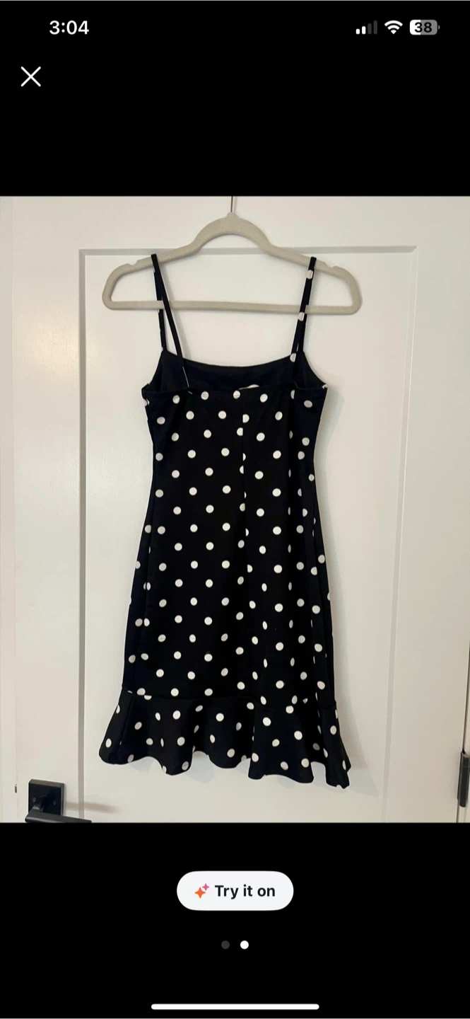 Black polka dot mini dress - photo 2