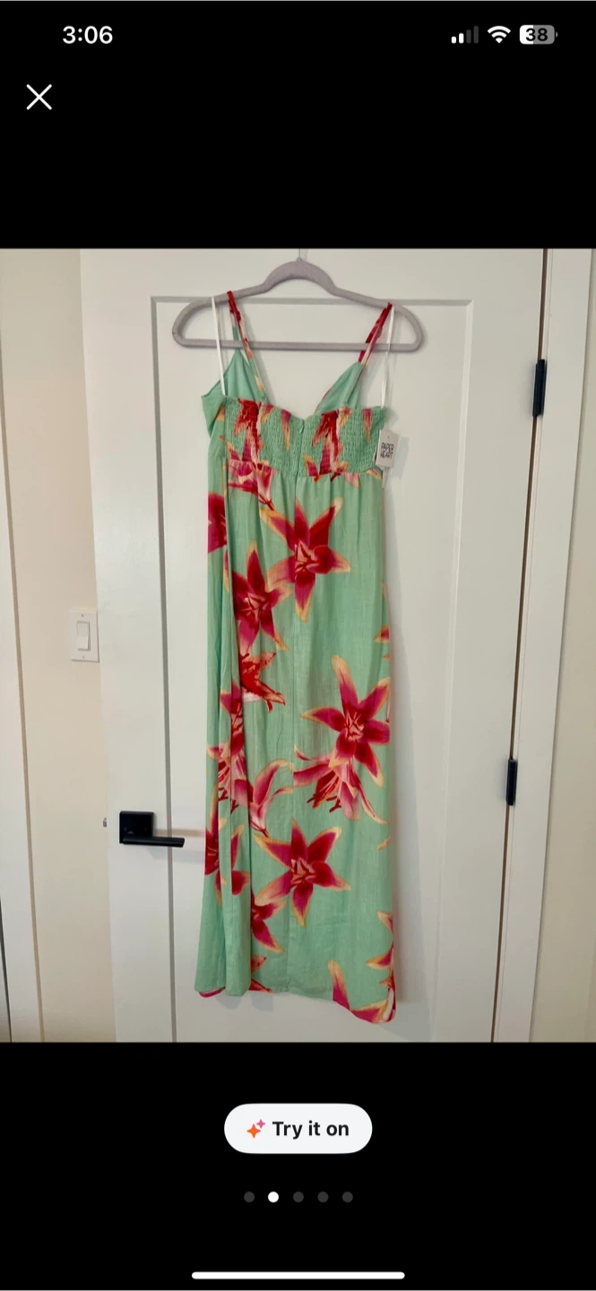 Linen Mint and floral summer dress - photo 2