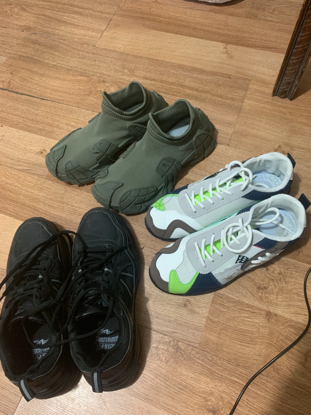 3 pair Athletic Works Wide Fit Coupe Lace-Up Shoes