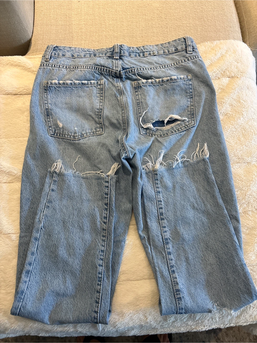 Garage Distressed Light Wash Denim Jeans - photo 2