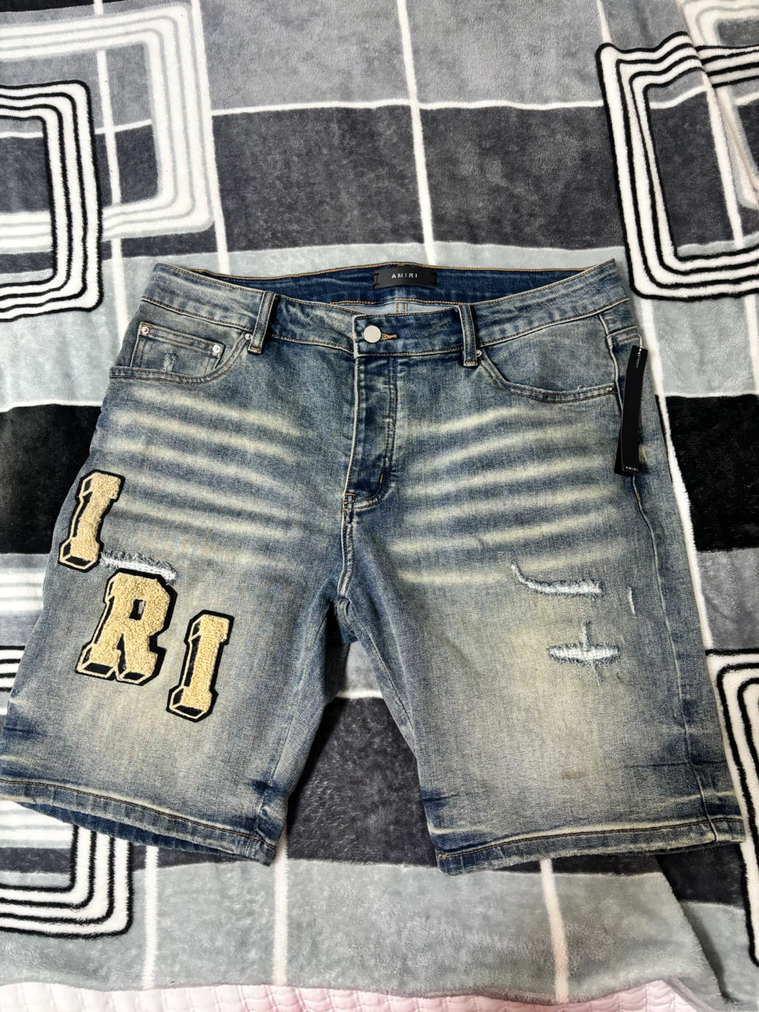 AMIRI Distressed Denim Shorts