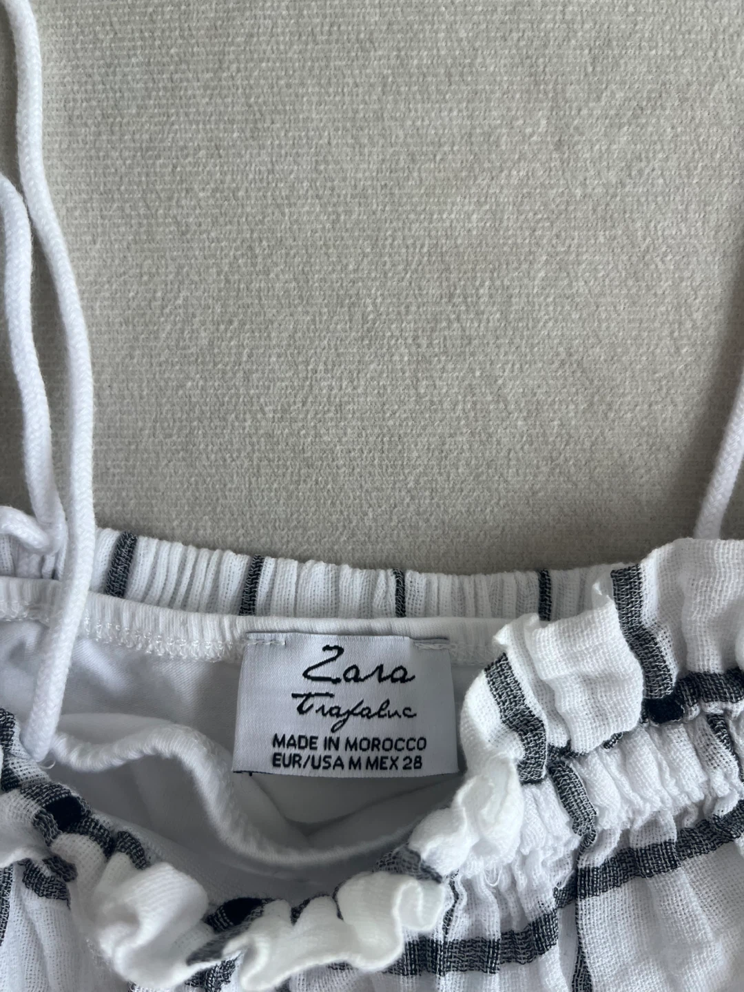 Zara Trafaluc White & Black Plaid Top - Medium - photo 2