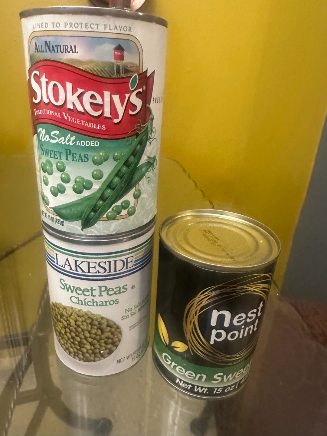 Stokely's, Lakeside, and Nest Point Sweet Peas - 3 Cans