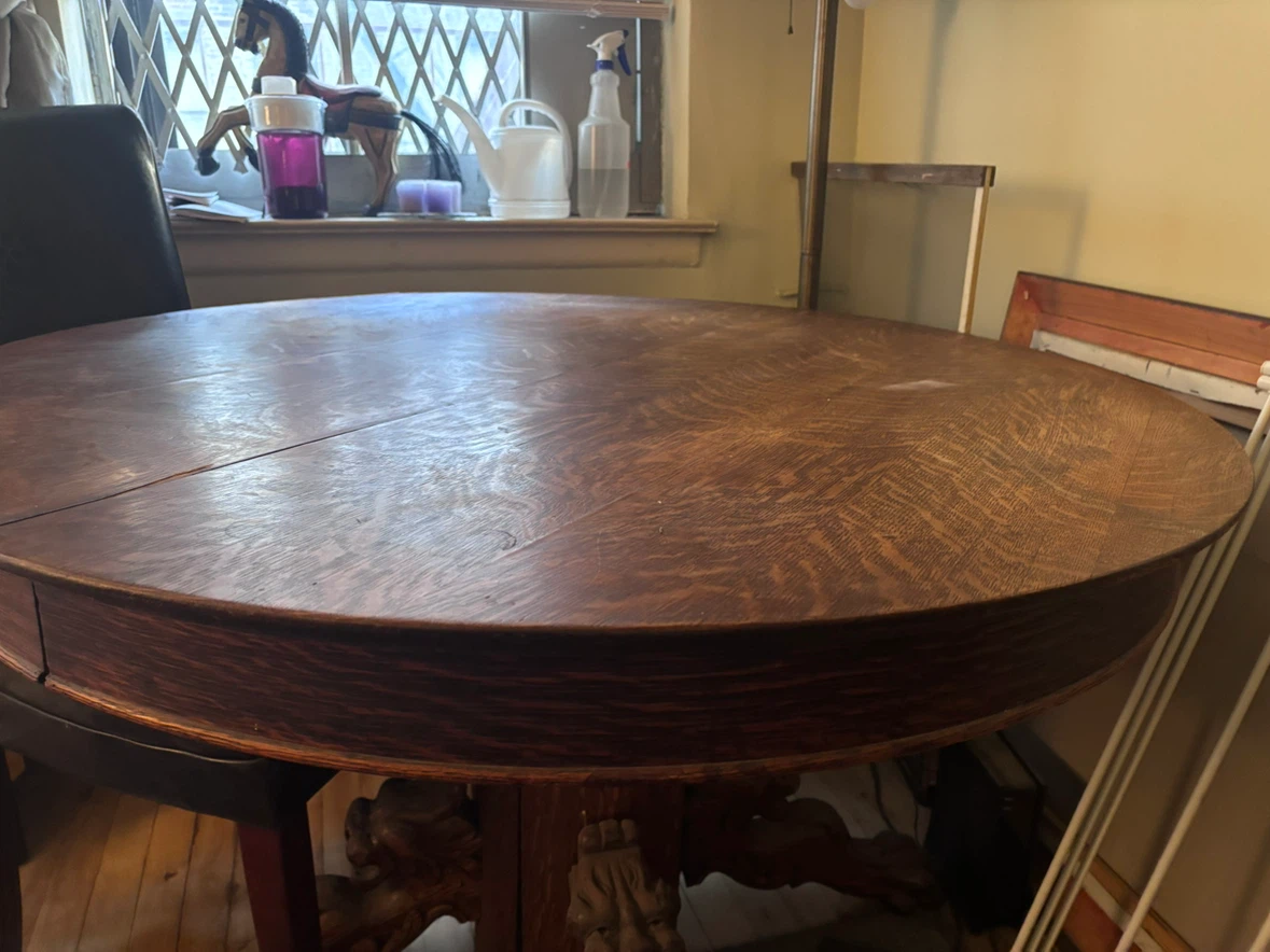 Antique Wooden Round Dining Table