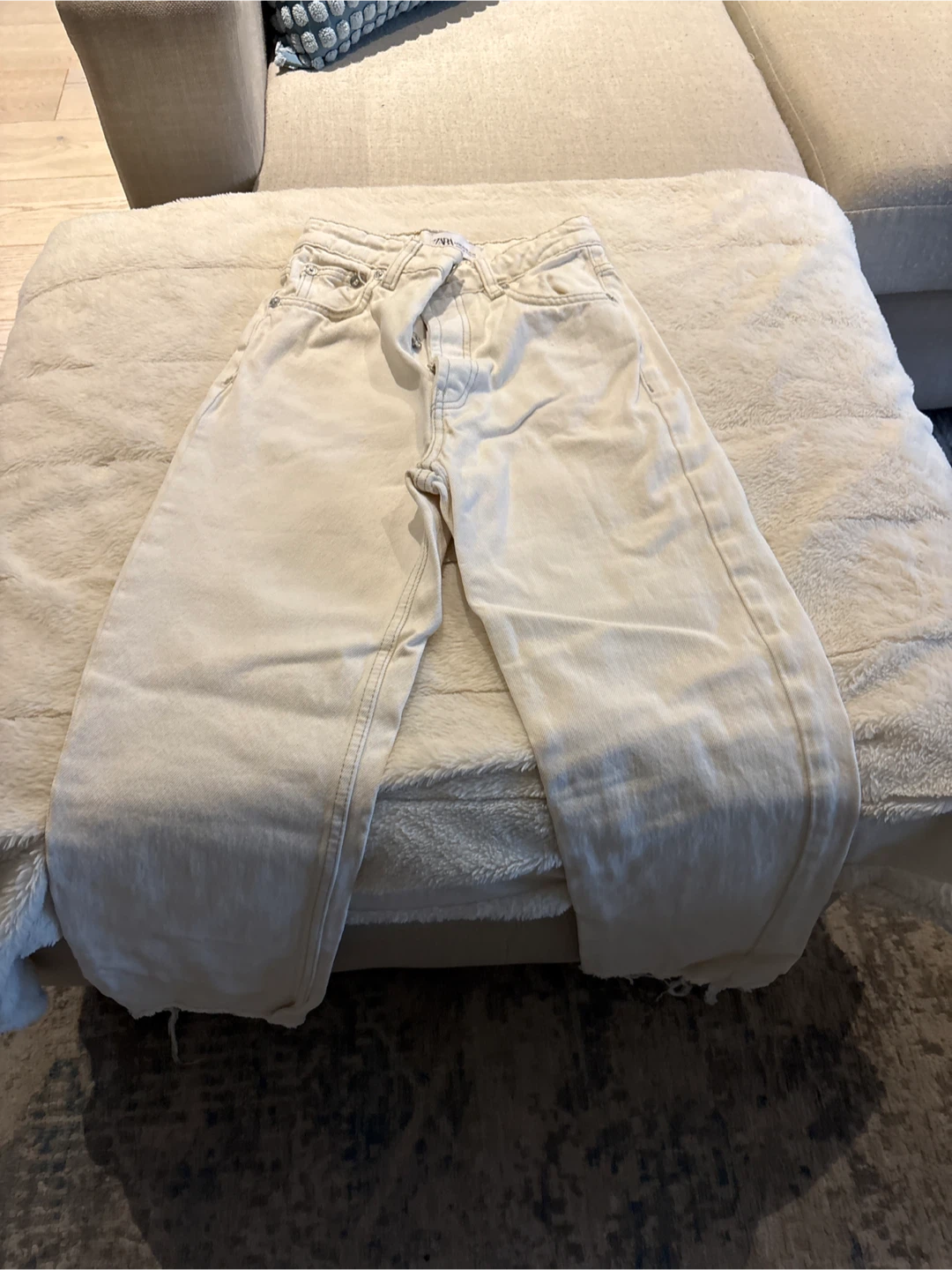 ZARA Cream Wide Leg Jeans - photo 2