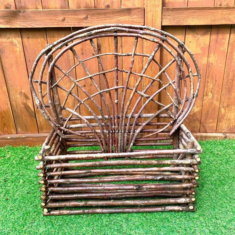 Rustic Woven Branch Basket Garden Decor Outdoor Storage Planter - photo 2