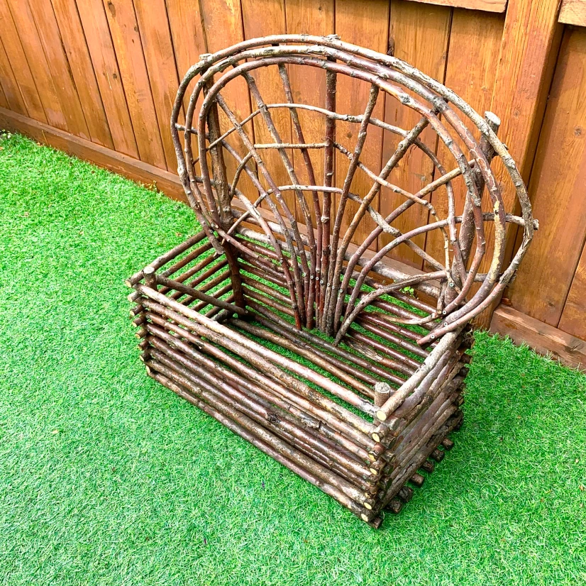 Rustic Woven Branch Basket Garden Decor Outdoor Storage Planter - photo 3