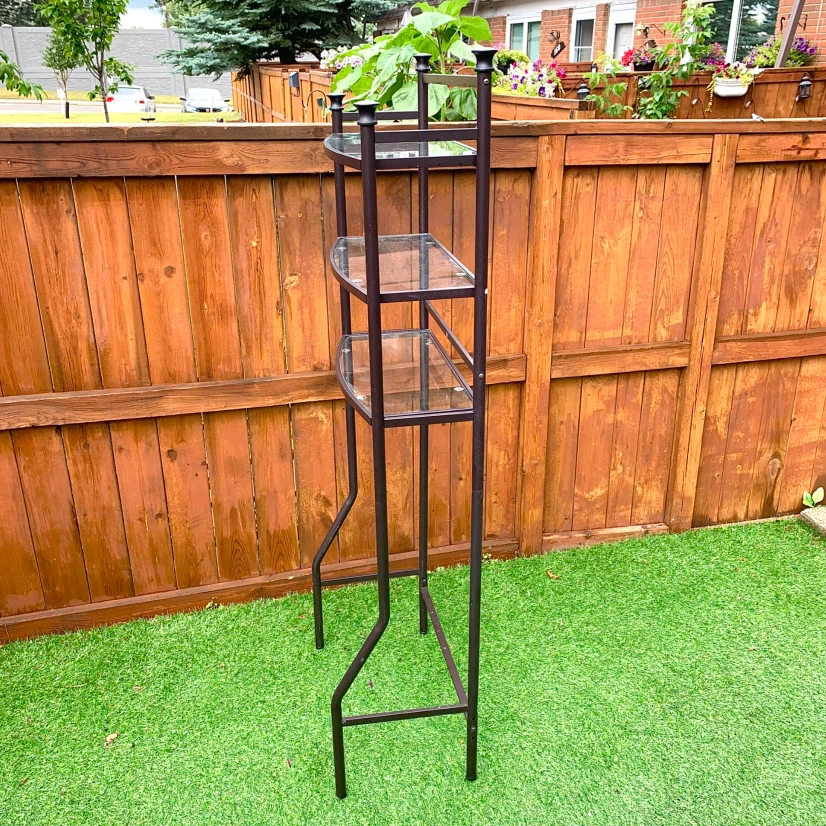 3 Tier Glass Shelf Metal Display Stand Storage Furniture - photo 3