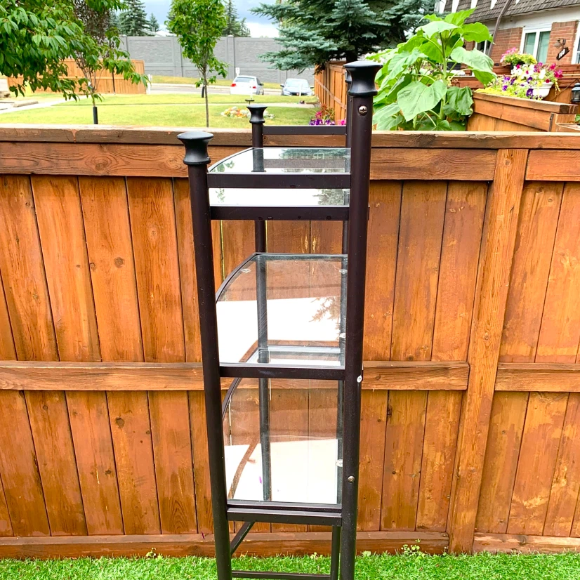 3 Tier Glass Shelf Metal Display Stand Storage Furniture - photo 4