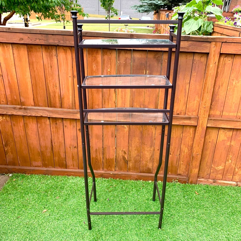 3 Tier Glass Shelf Metal Display Stand Storage Furniture - photo 5