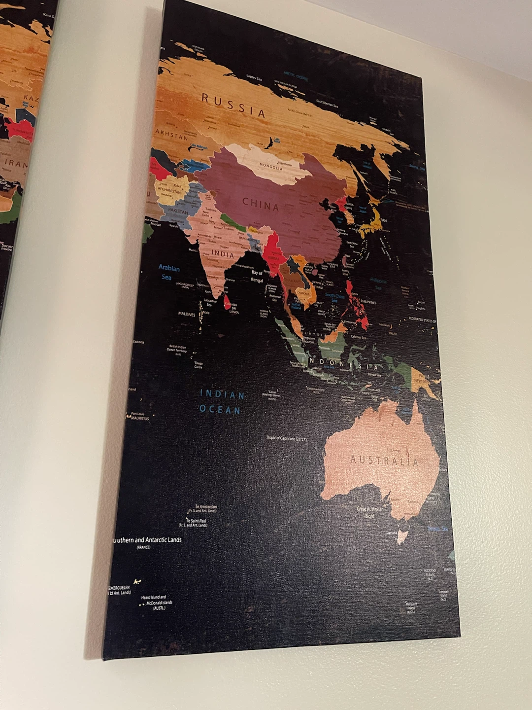 Wooden World Map Wall Art (3 Panels) - photo 3