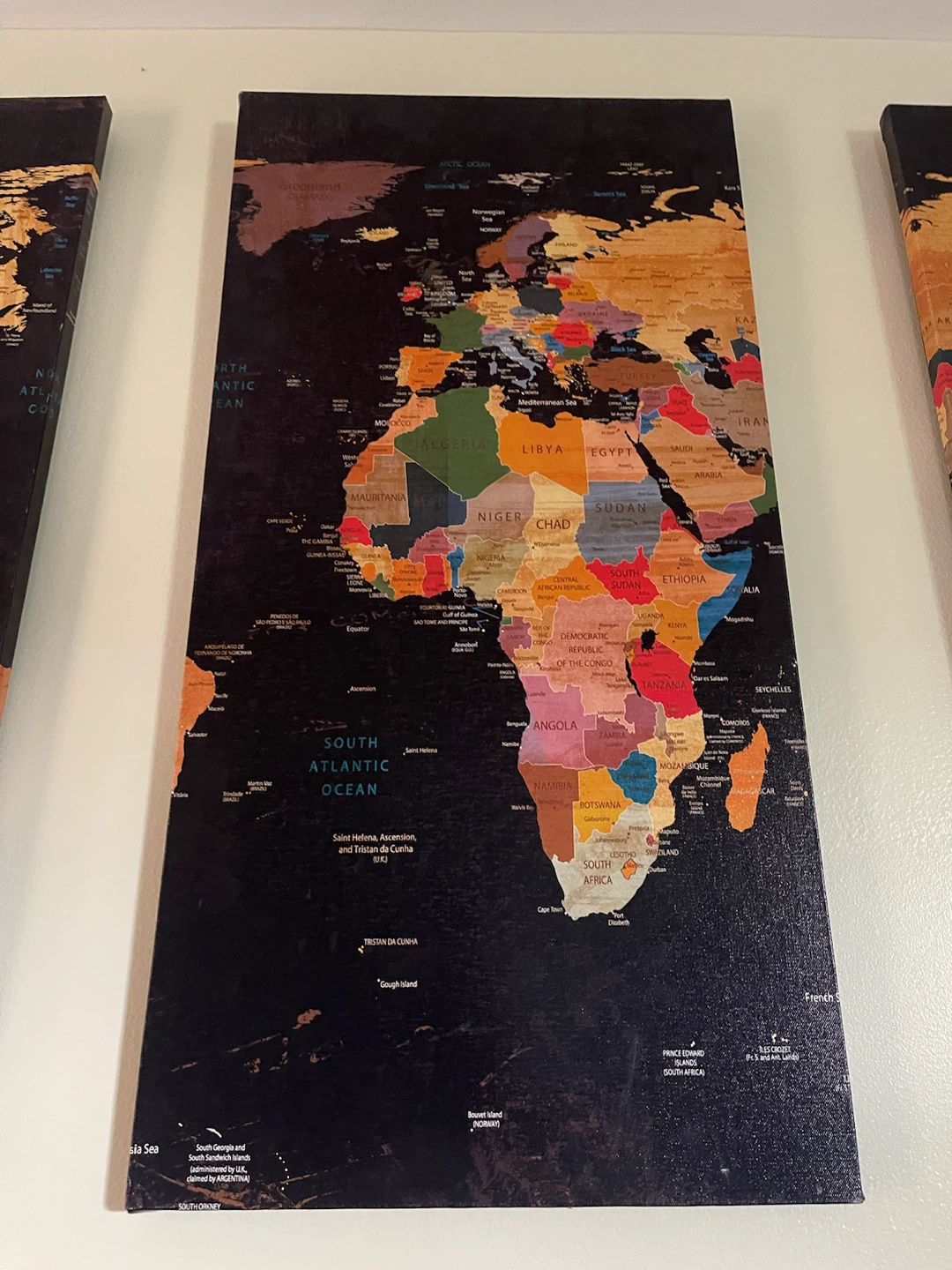 Wooden World Map Wall Art (3 Panels) - photo 4