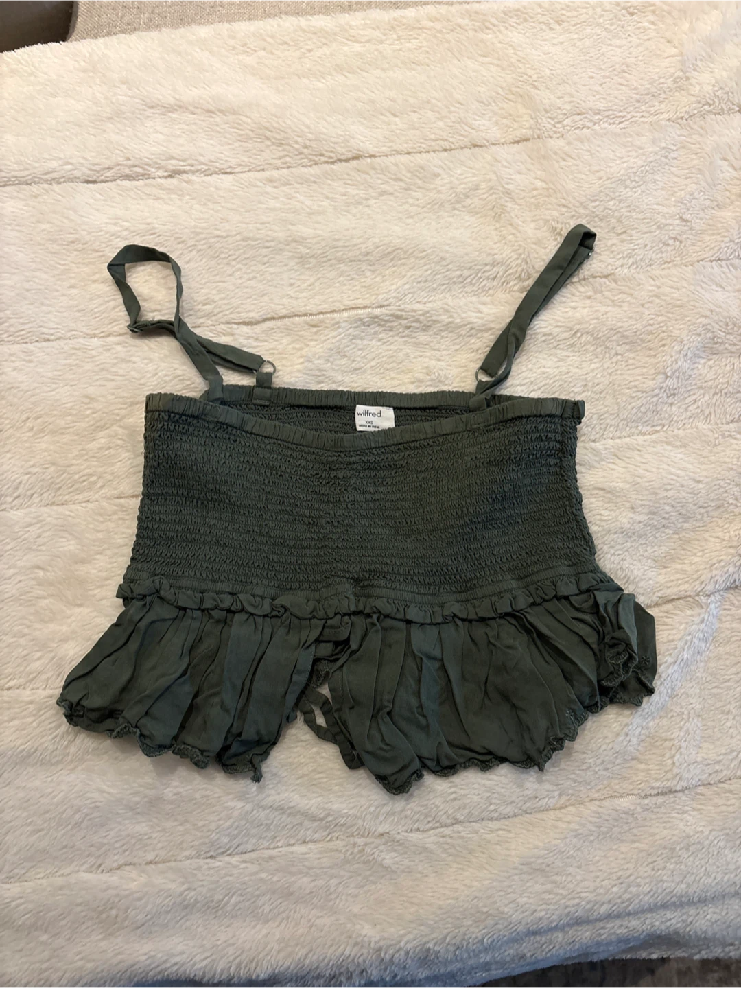 Wilfred Smocked Ruffle Crop Top - photo 2