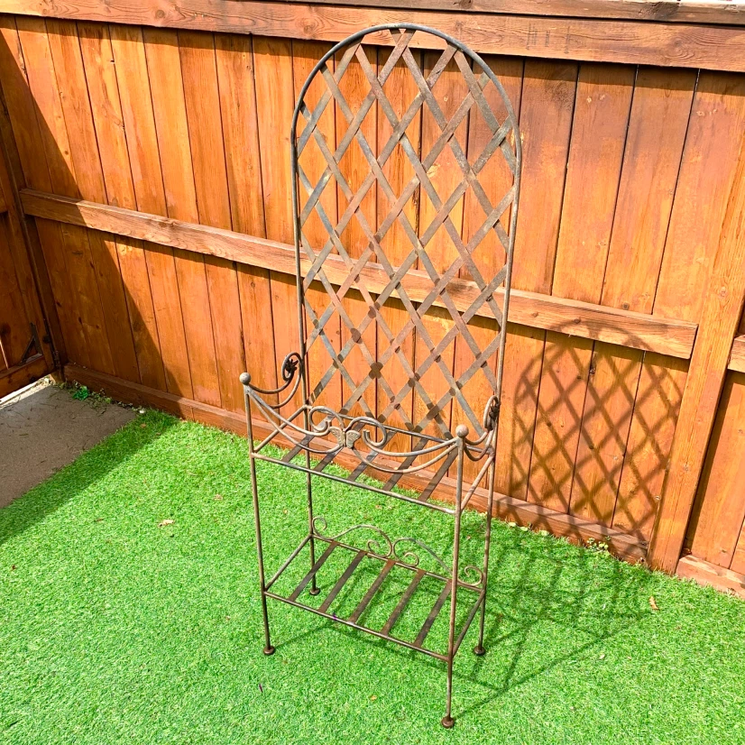 Garden Plant Stand Outdoor Storage Shelf Metal Garden Decor
