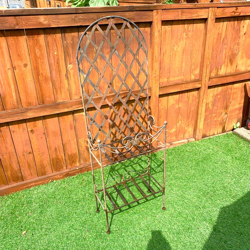Garden Plant Stand Outdoor Storage Shelf Metal Garden Decor - photo 3