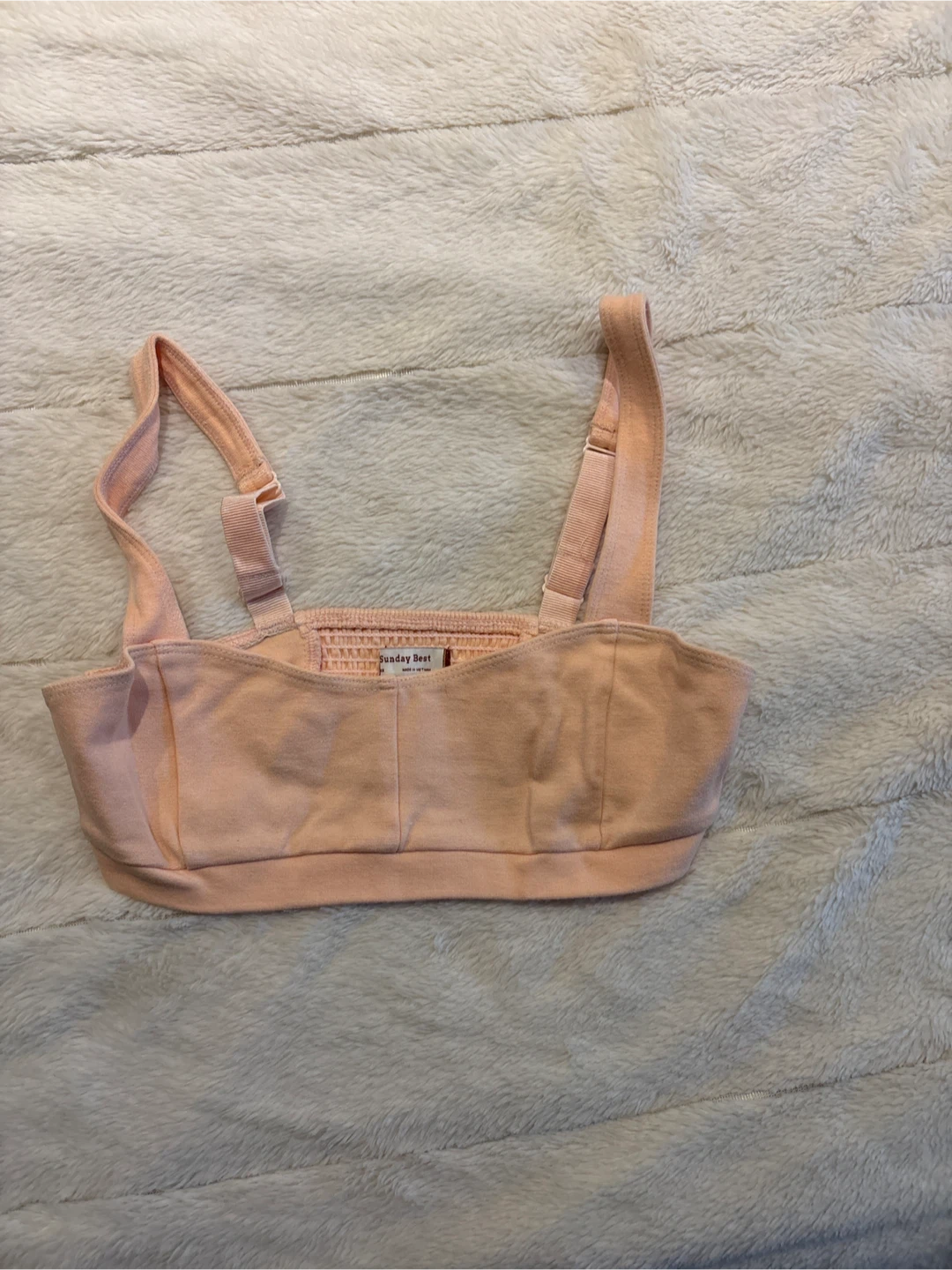 Sunday Best Pink Smocked Back Bralette - photo 2