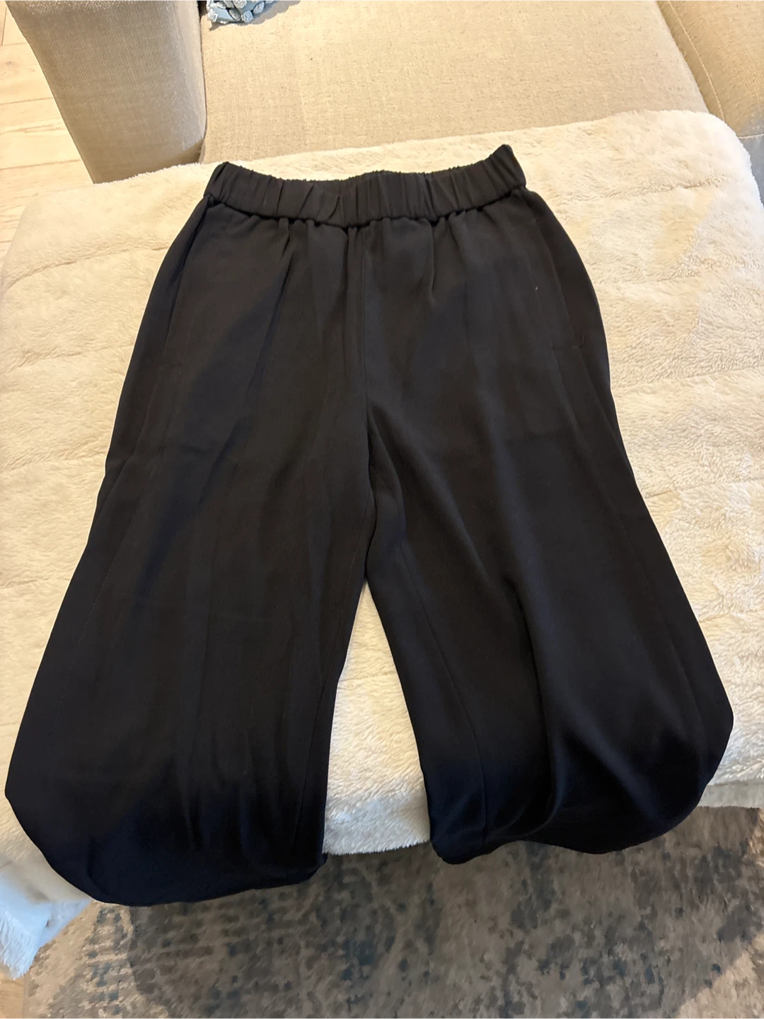 Black Wide Leg Cropped Pants - photo 3