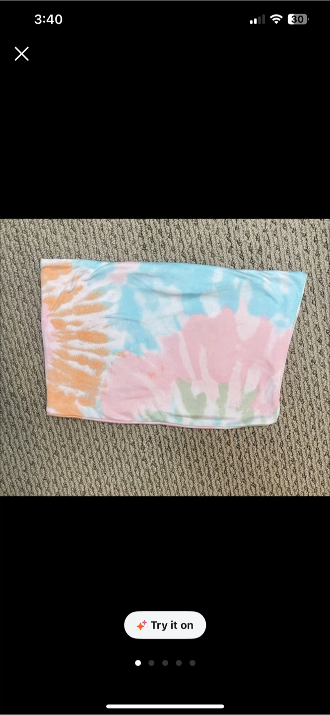Tie dye cropped tube top