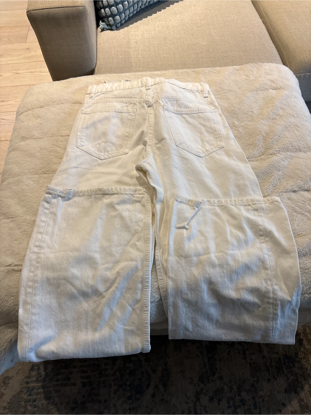 ZARA White Wide Leg Denim Jeans - photo 3