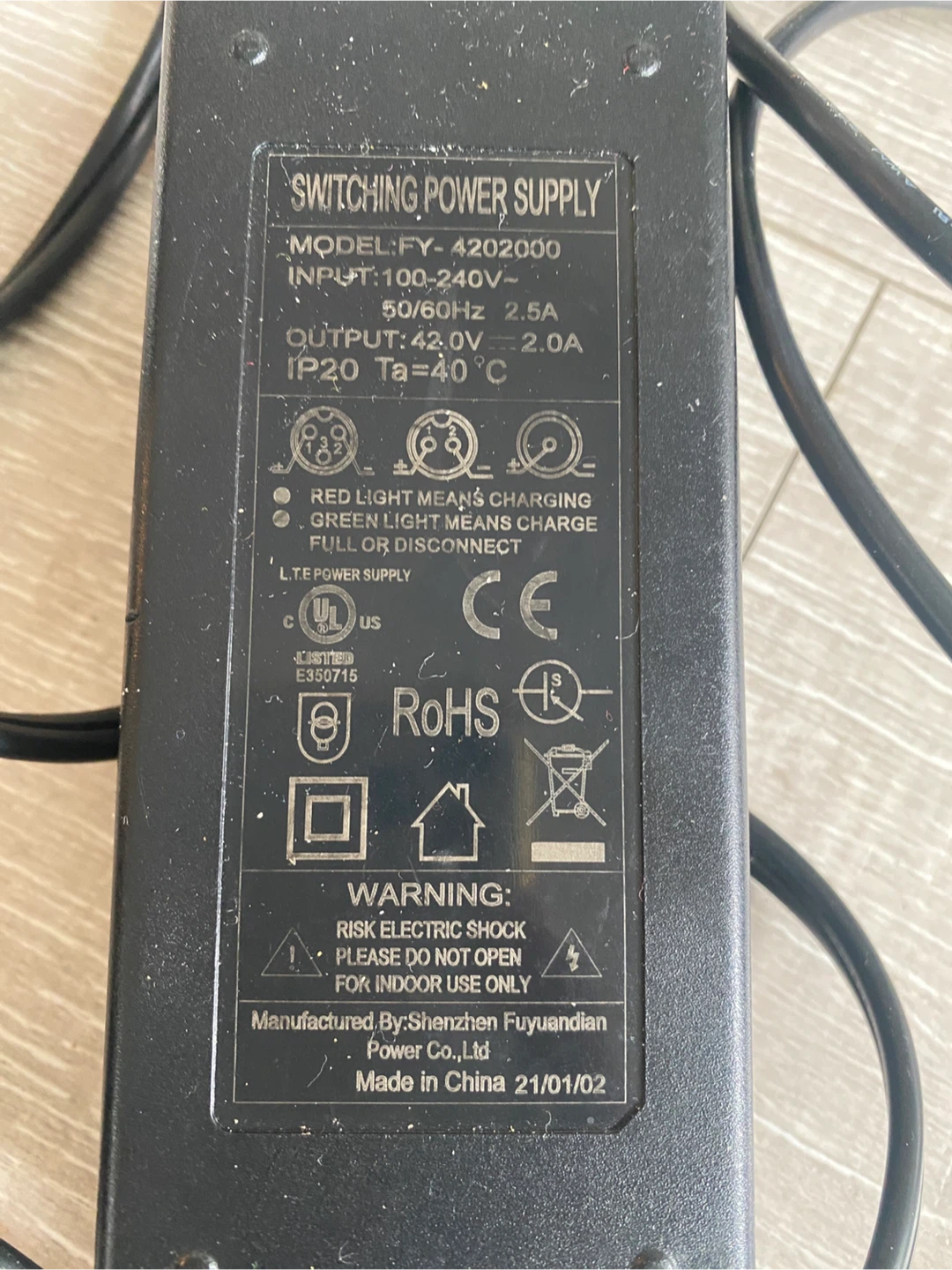 36V Electric Scooter Charger – 42V 2A