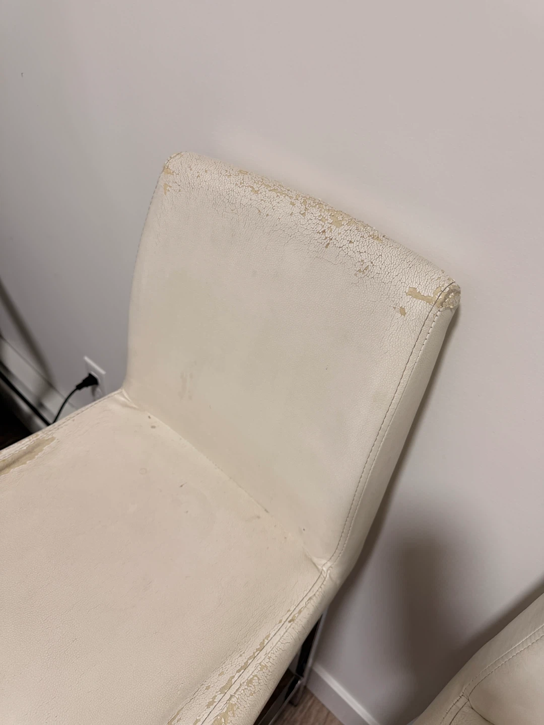 Set of 3 White Faux Leather Bar Stools - photo 3