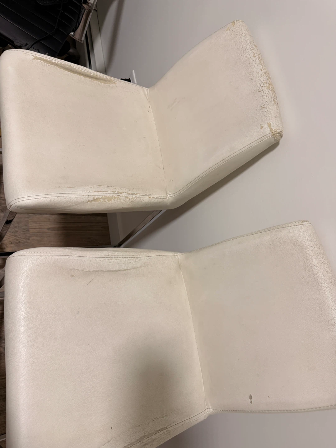 Set of 3 White Faux Leather Bar Stools - photo 4