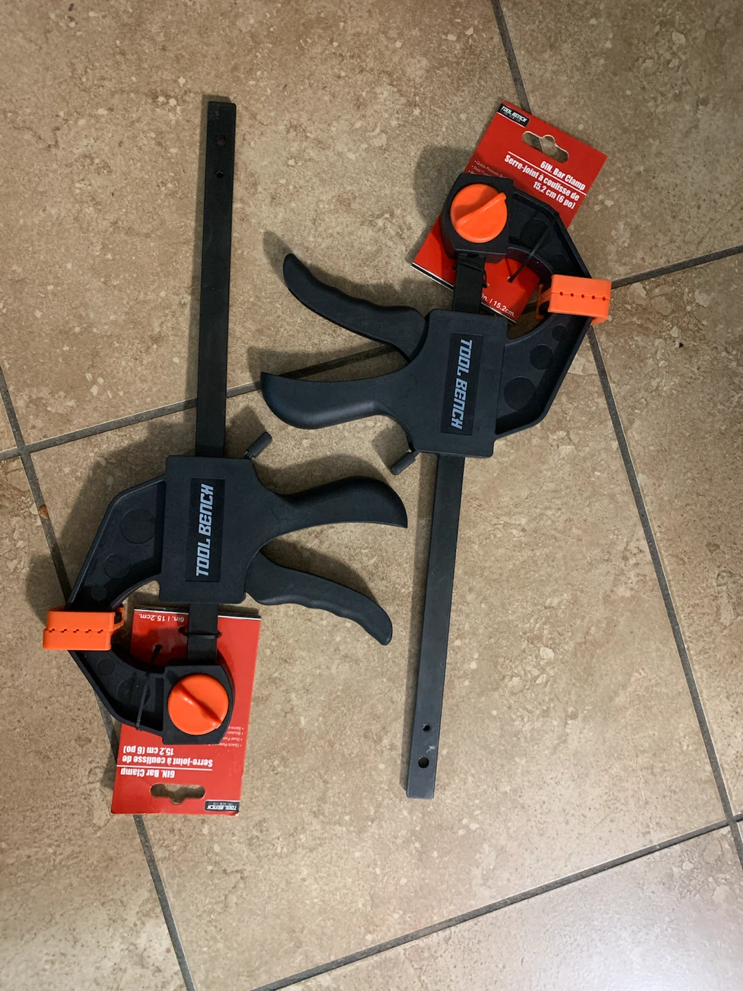 2x TOOLBENCH 6IN Bar Clamps come 2 pieces