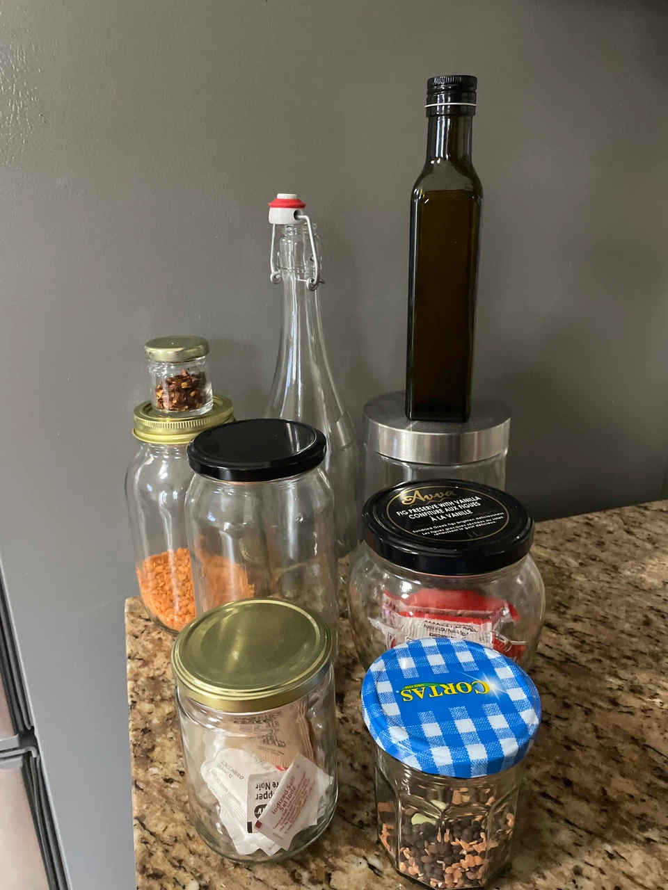 Assorted Glass Jars and Bottles