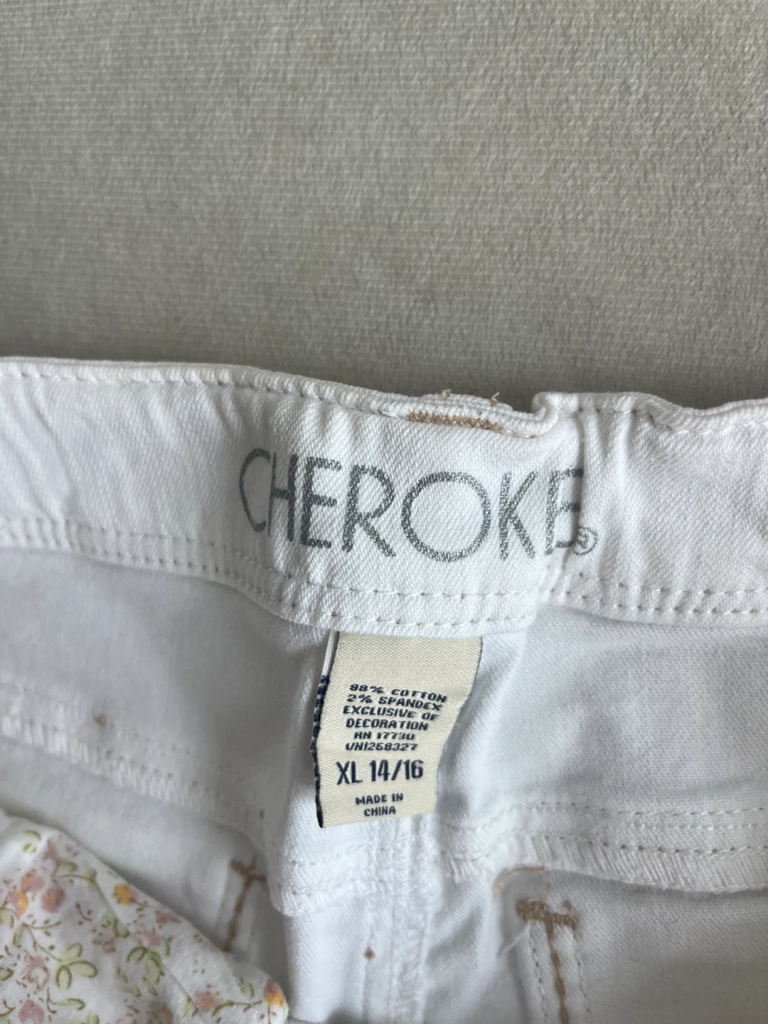 Cherokee White Denim Shorts XL 14/16 - photo 3