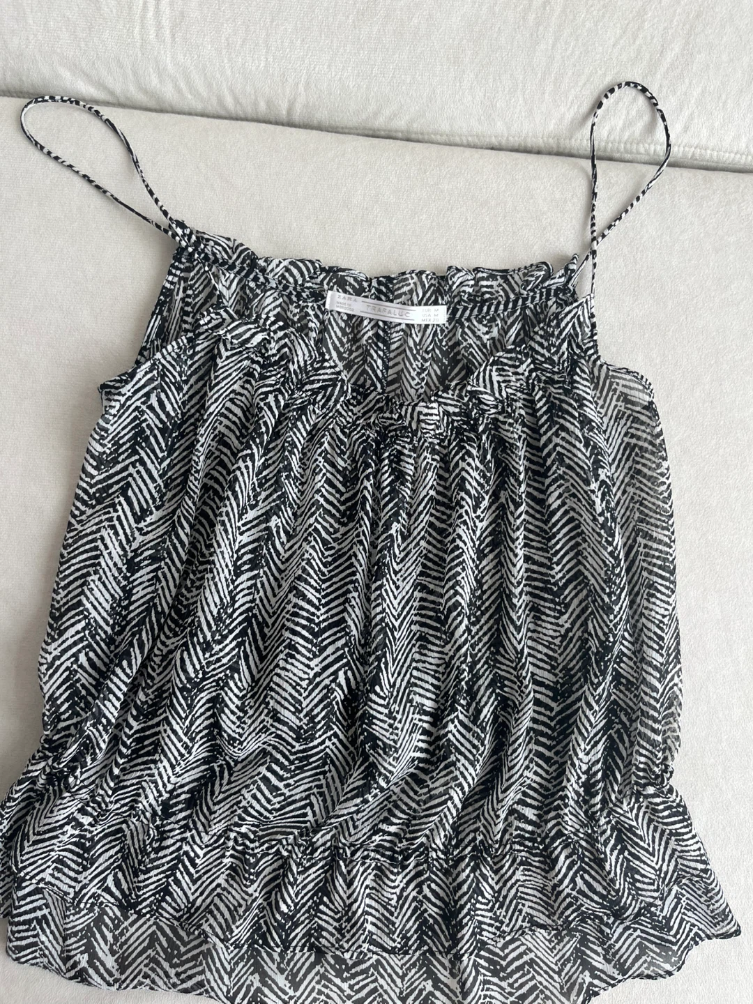 Zara Trafaluc Women's Black & White Pattern Cami Top - photo 4