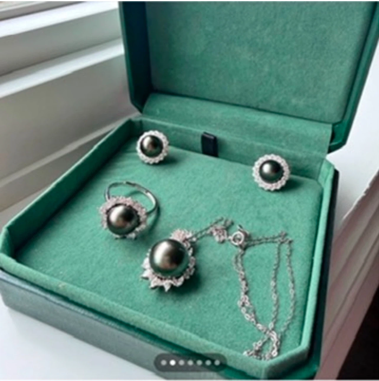 Tahitian Pearl Sterling Silver Jewellery Set - photo 3