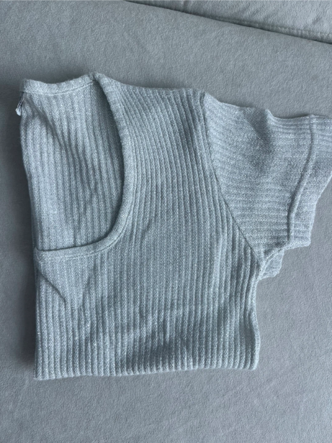 Silver Sparkle Cropped T-Shirt - photo 4
